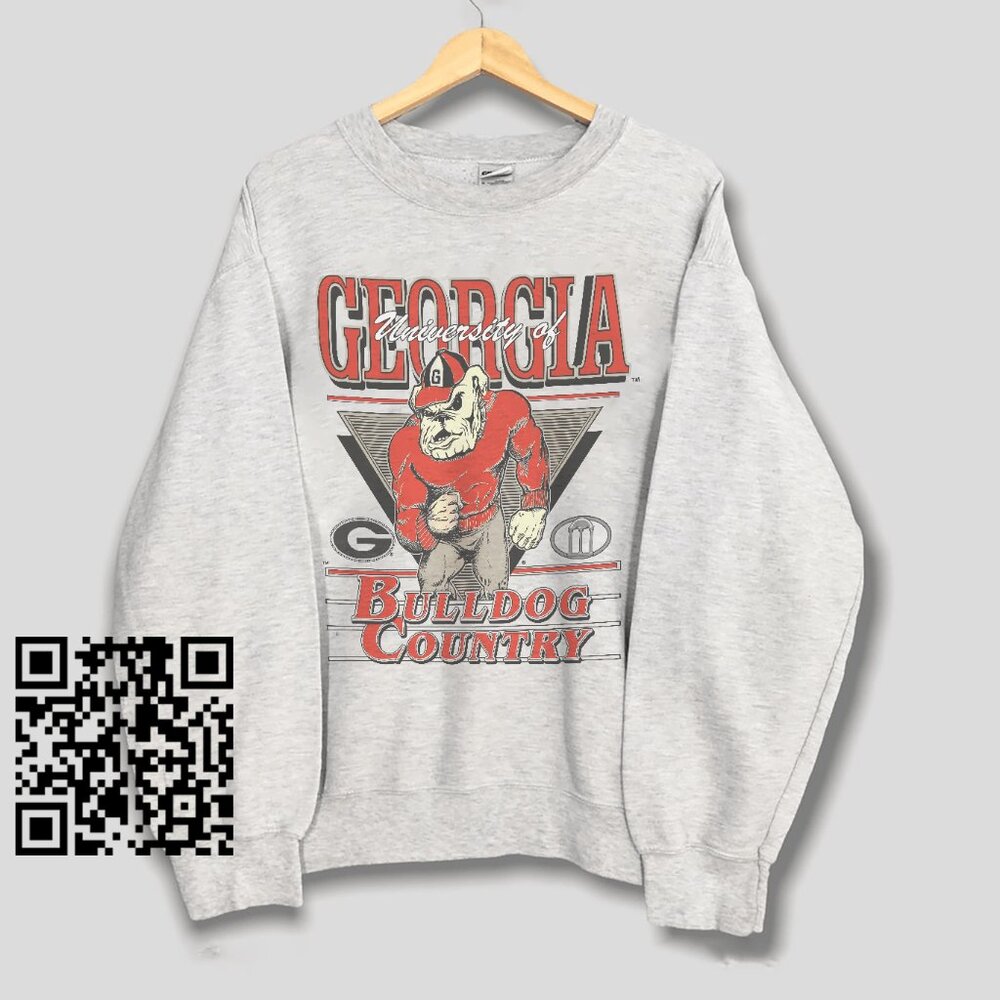 Vintage 90s University of Georgia Bulldogs Football Sweatshirt, NCAA Shirt Tee